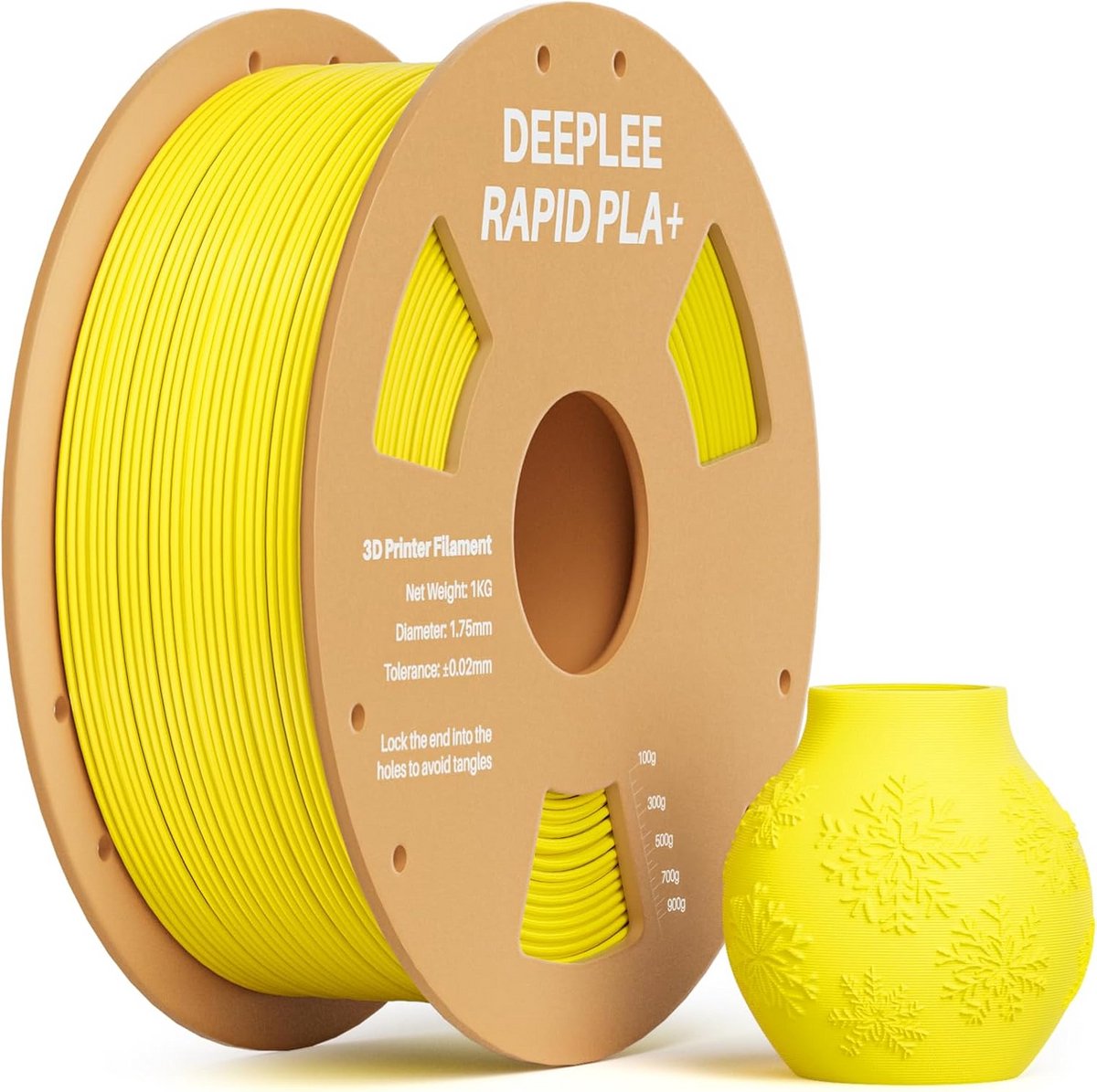 PLA+ Filament 1.75 mm Geel voor 3D-printer - Hoge Snelheid en Precisie - 1 kg