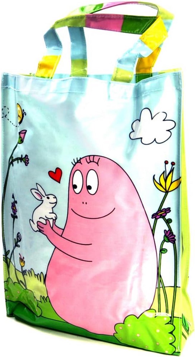 Grote Strandtas of Boodschappentas van Gecoat Katoen, Blauw