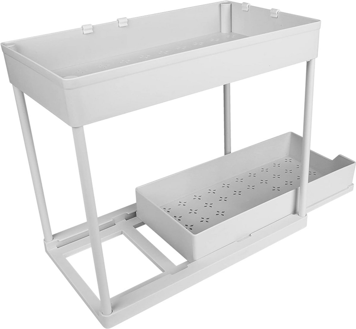 Kruidenrek met 2 niveaus en uitschuifbare lade - Keuken Organizer voor Specerijen
