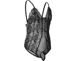Doorzichtige kanten bodysuit voor heren - One-piece string ondergoed