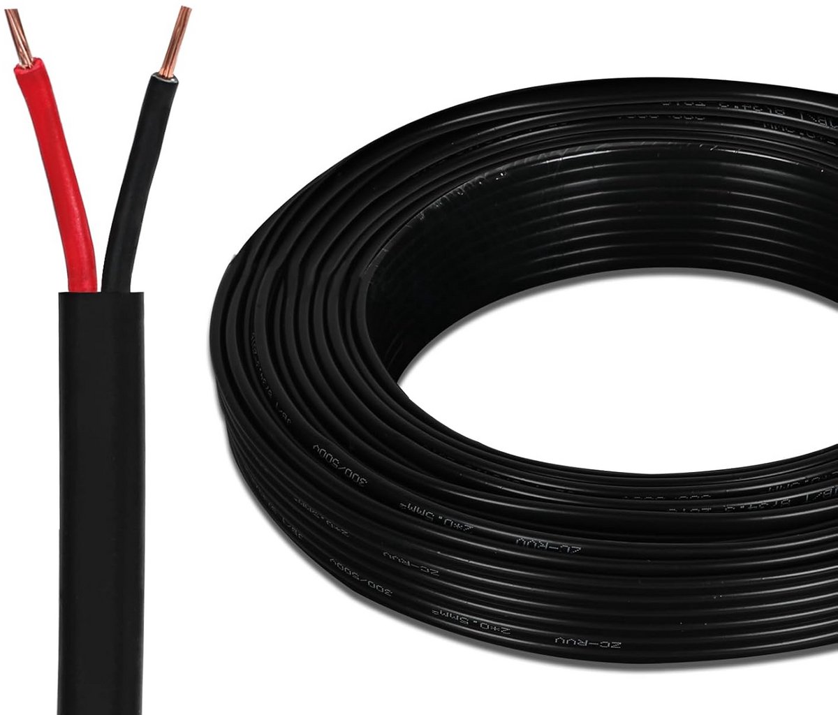 Platte 2-aderige Elektrische Kabel 10 Meter Flexibel - Geschikt voor 12V/24V Verlengsnoer voor LED, Auto en Boot