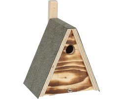 Nestkast Houten Vogelhuisje voor Tuinvogels met Ronde Invliegopening - Eikenhout