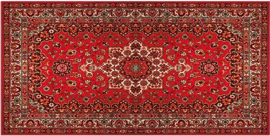 Rond vintage vloerkleed - Imagine Medaillon Rood | Rijk