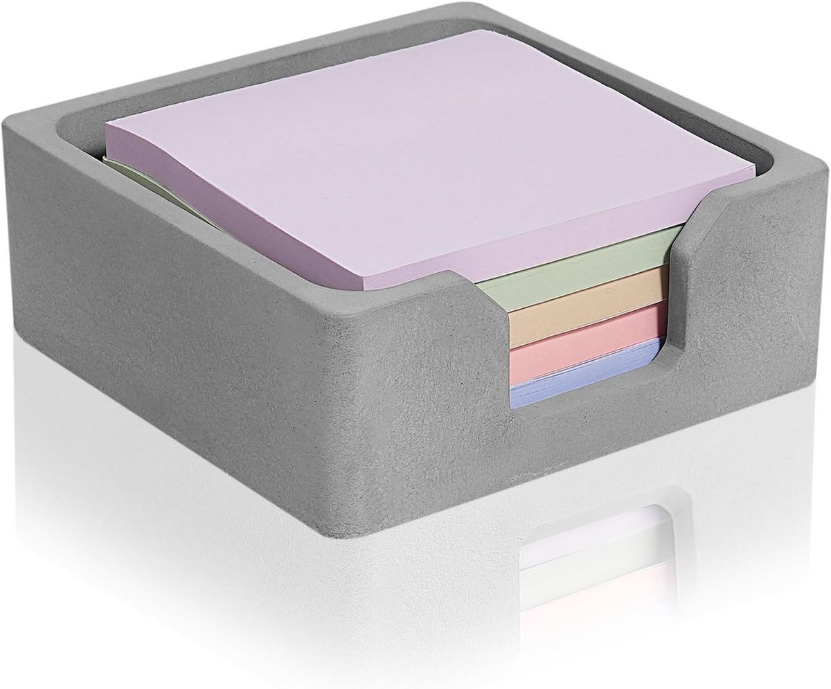 Moderne Beton Notitieblok Houder voor 7x7 cm Briefjes - Zelfklevende Memo Dispenser Organizer