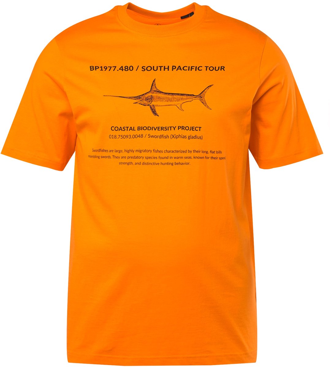 Boston Park - Heren - T-shirt korte mouwen vis print - Exotisch oranje - Maat 60+
