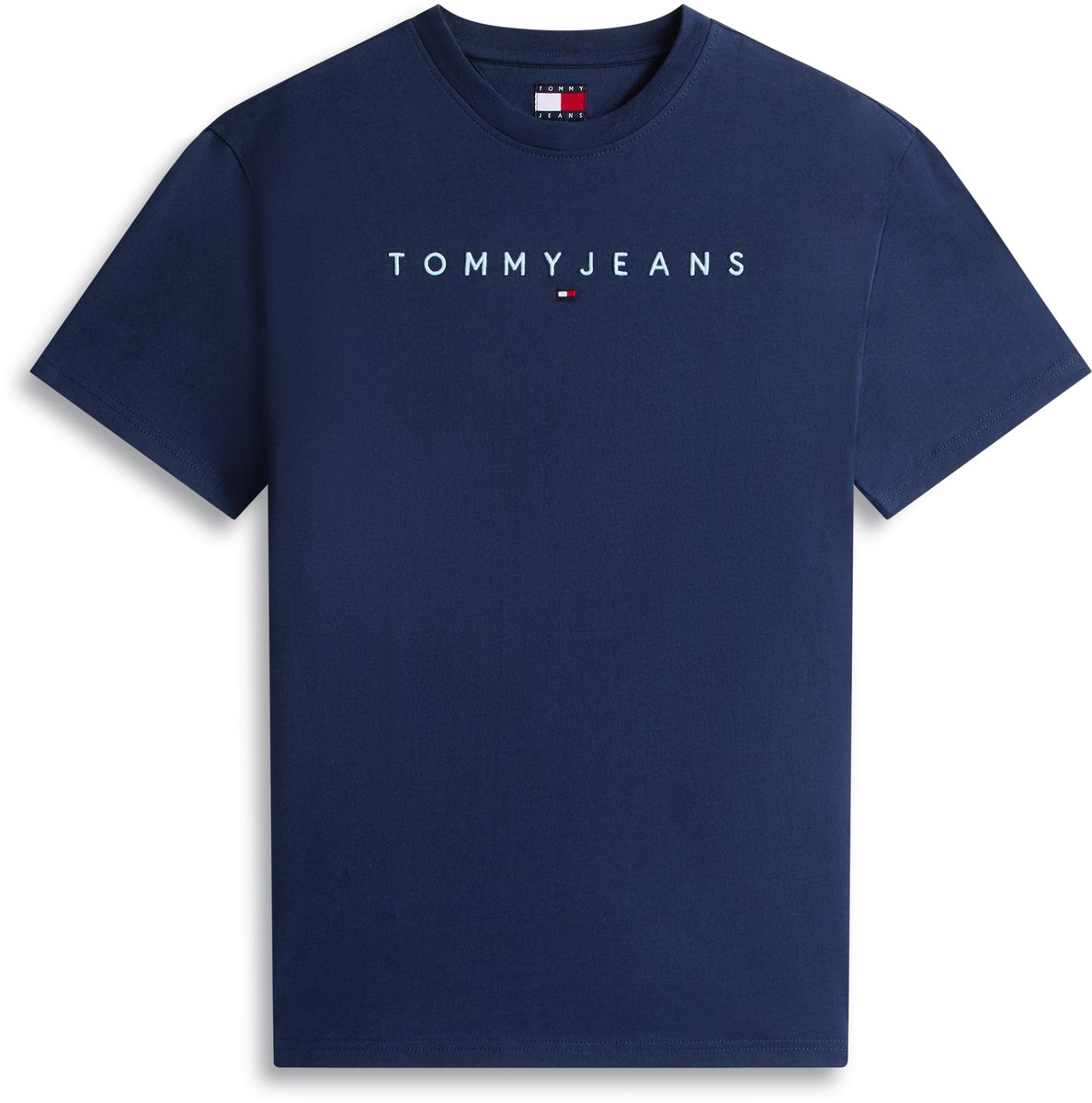 Tommy Jeans T-shirt Tjm Reg Linear Logo Tee Ext Dm0dm20744 C3q Dark Night /sweet Mannen Blauw