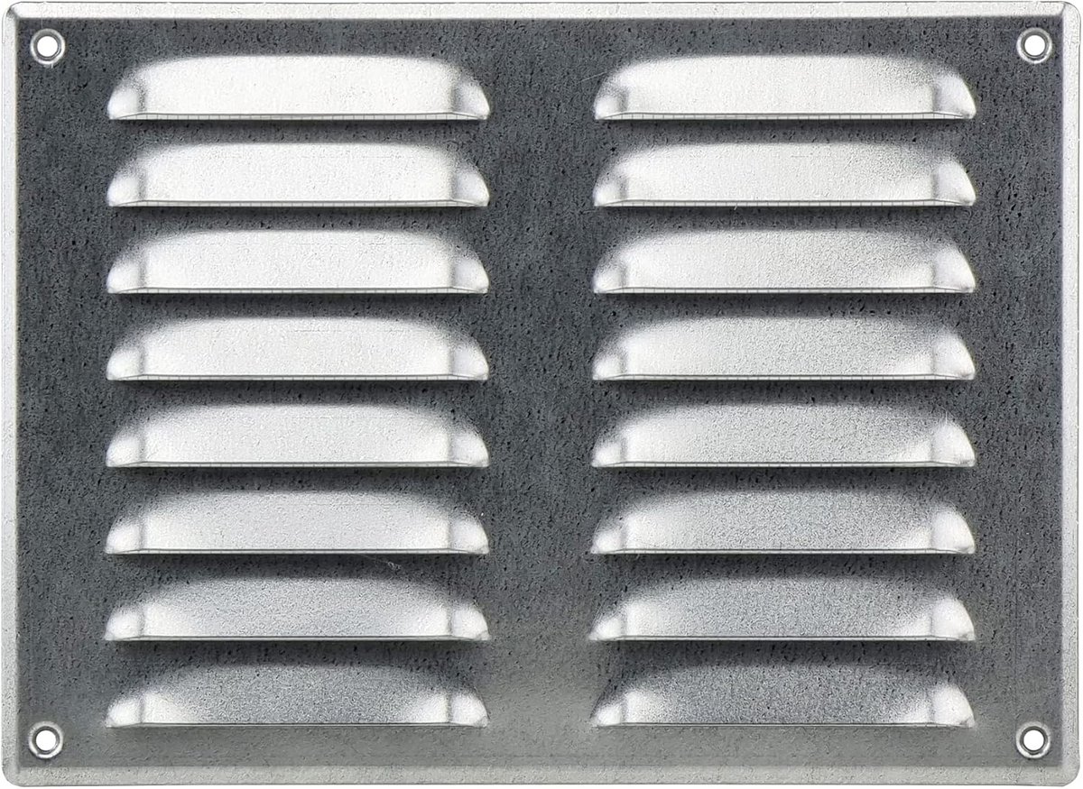 Ventilatierooster Verzinkt Metaal met Insectenwering 260x190 mm