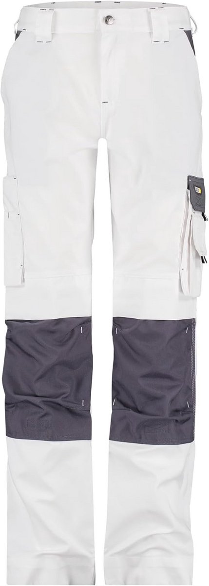 Comfortabele Dames Broek Boston Wit/Grijs - Maat 40