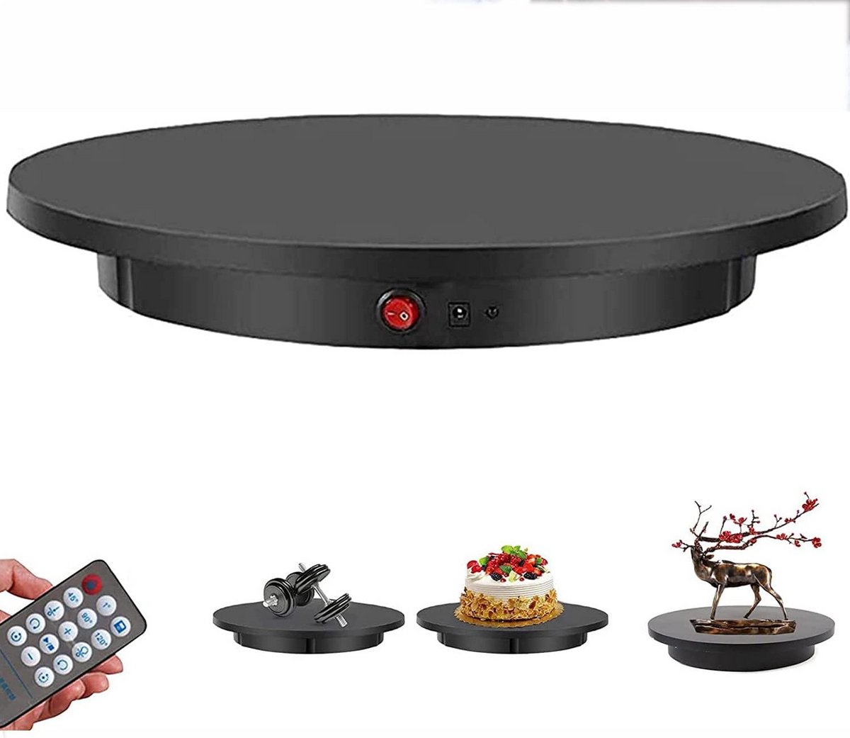 Elektrische Draaitafel 360 Graden voor Productfotografie en Display Zwart 42 cm
