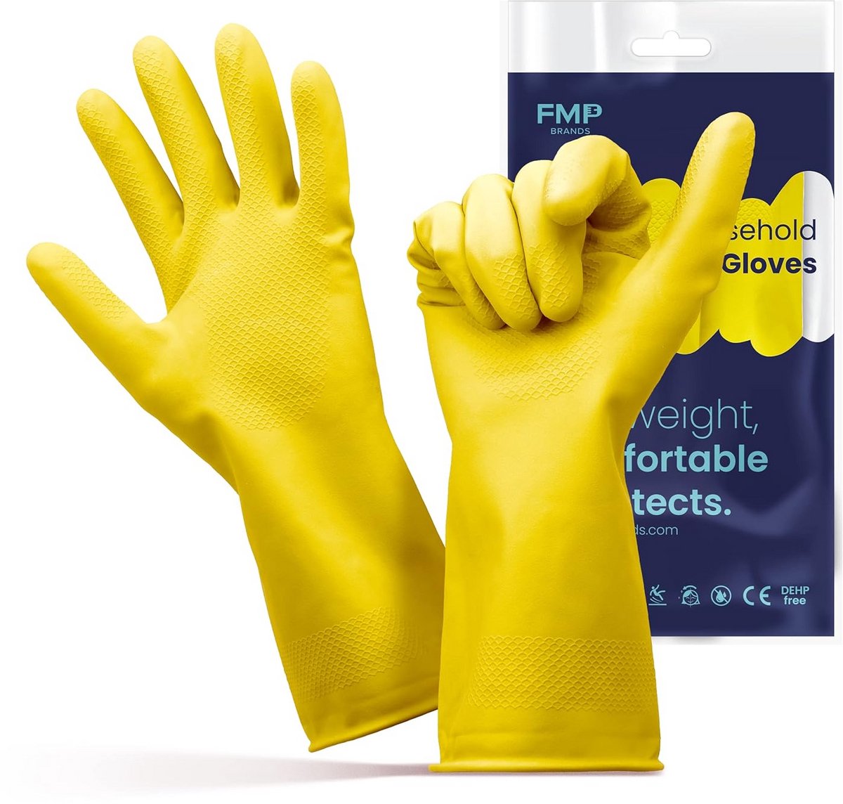 12 Paar Medium Rubberen Afwas- en Schoonmaakhandschoenen met Dunne Voering