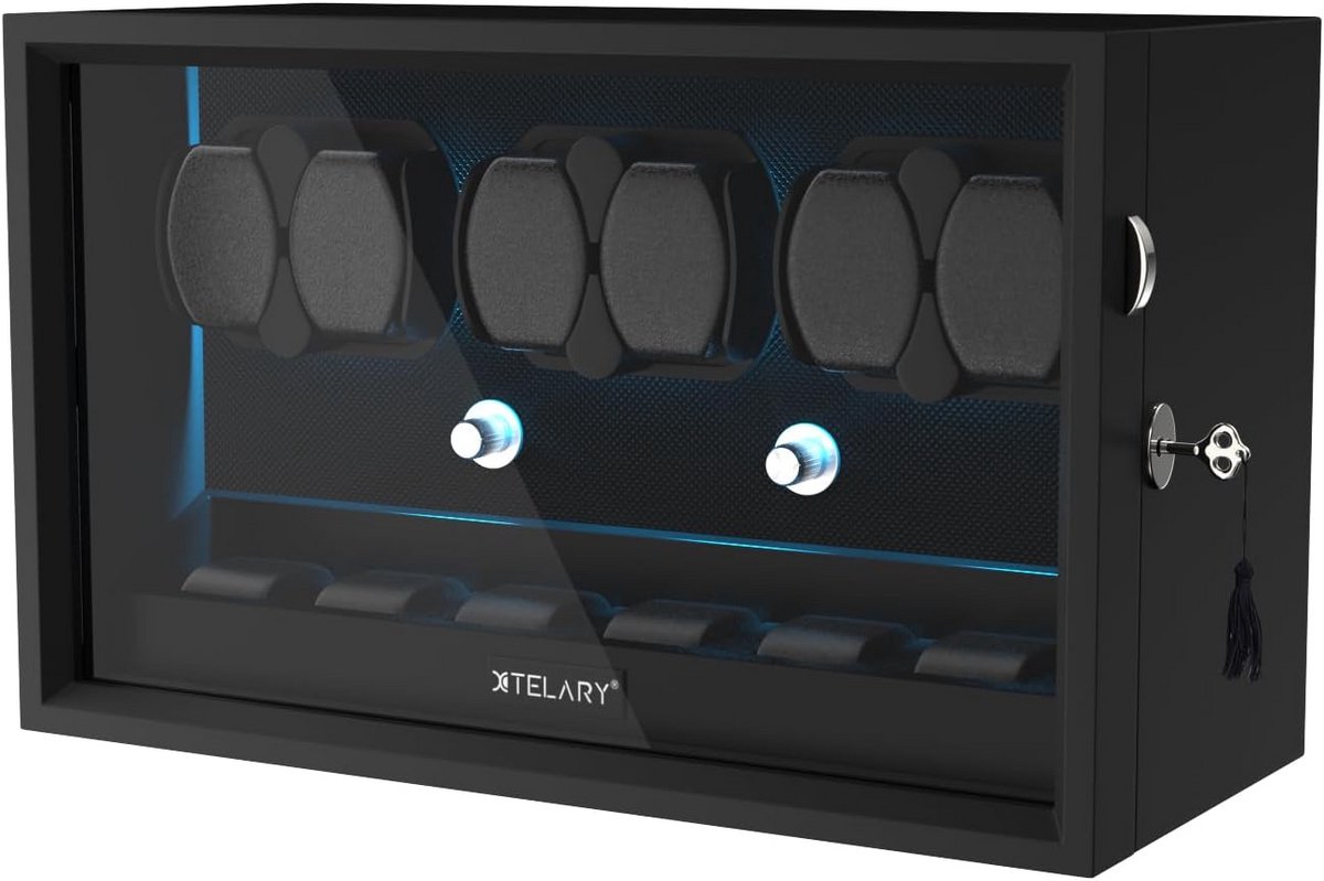 Automatische Horlogeopwinder voor 6 of 8 Horloges met Extra Sieradenopslag