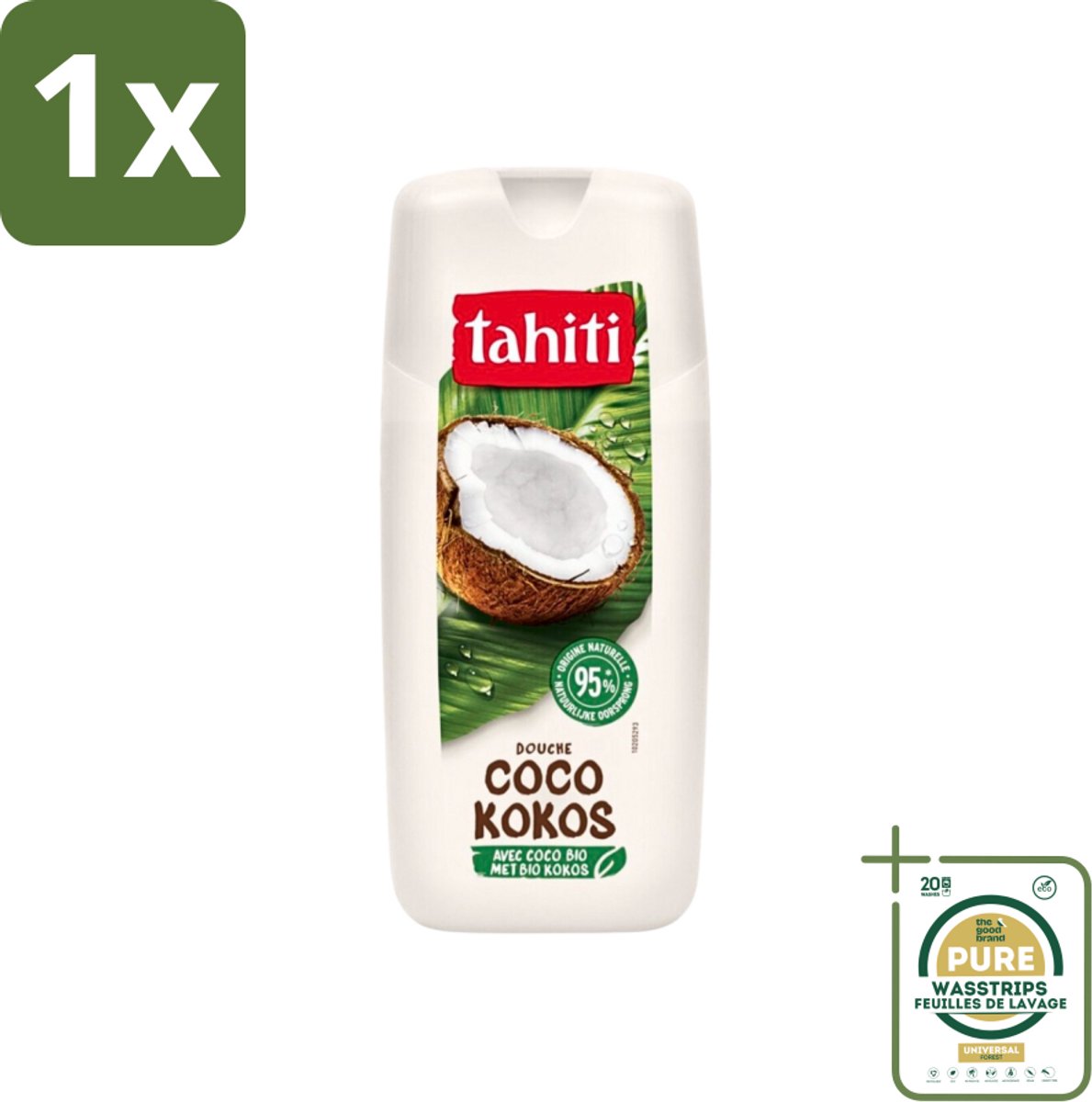 1 x Tahiti - Douchegel - Biologische Kokos - 100% Vegan - 300 ml- Douchegel Kokos - Biologische Kokos - Kokos Geur - Gezonde Huid - Hydratatie