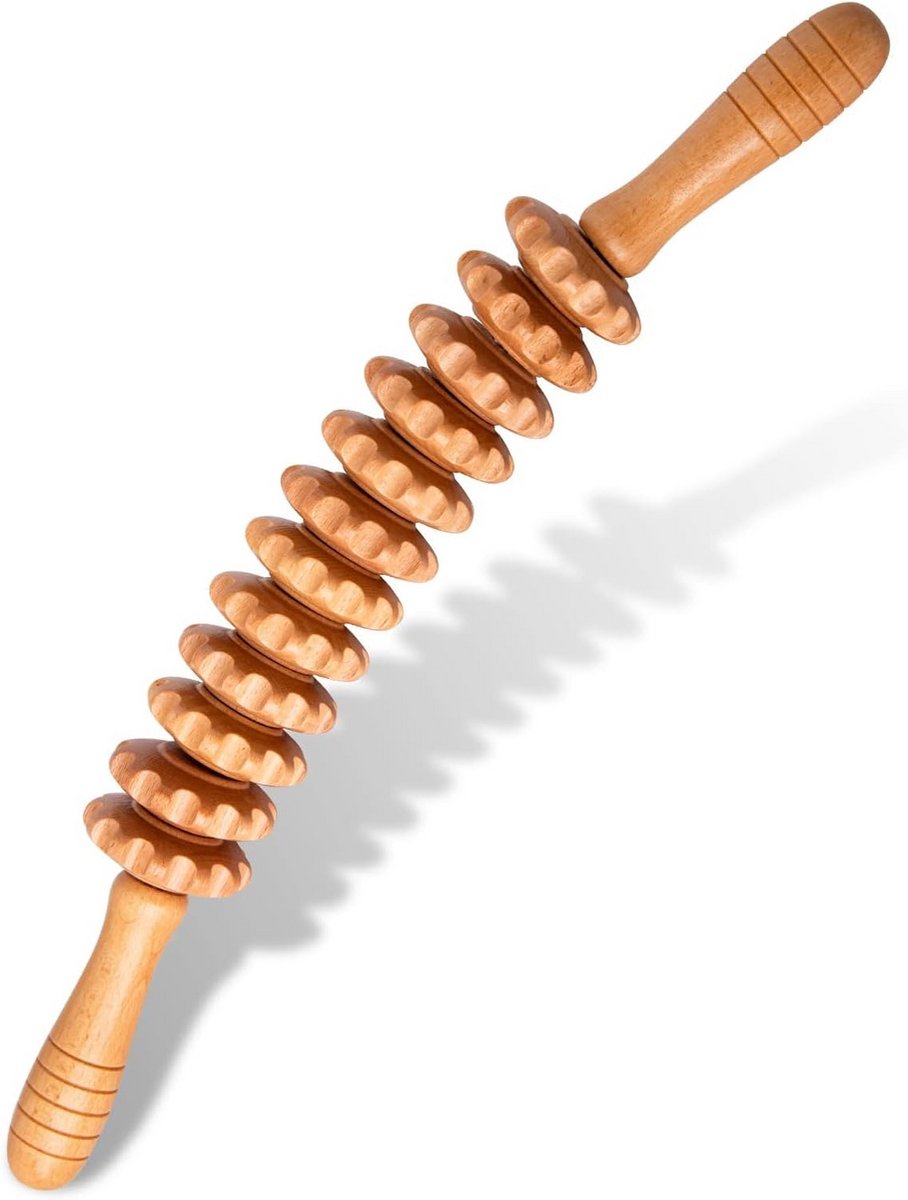 Set van 3 Houten Fasciarollen voor Diepe Spierontspanning en Massage