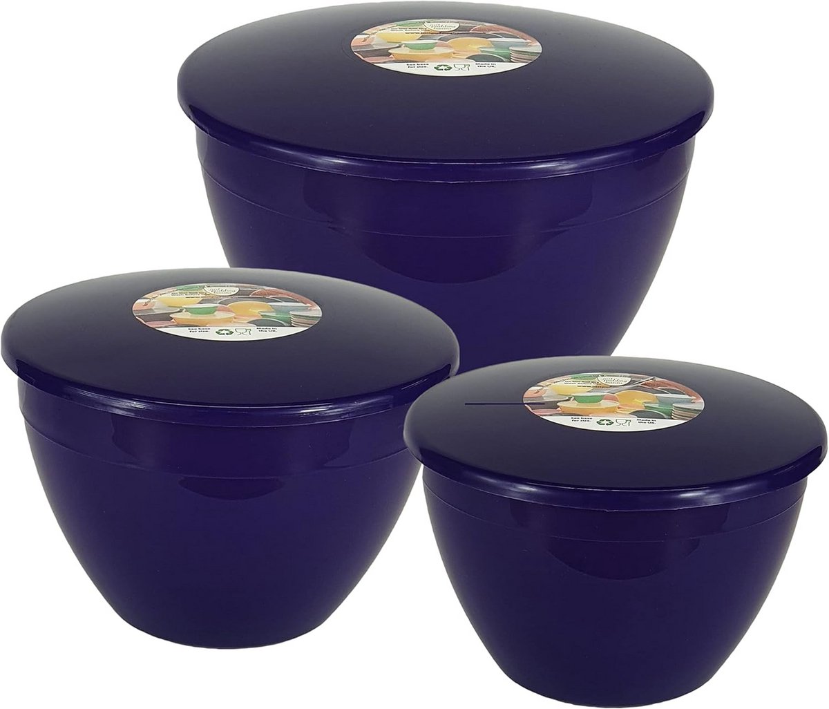 Set van 3 Puddingvormen met Deksel in Verschillende Groottes (Paars)