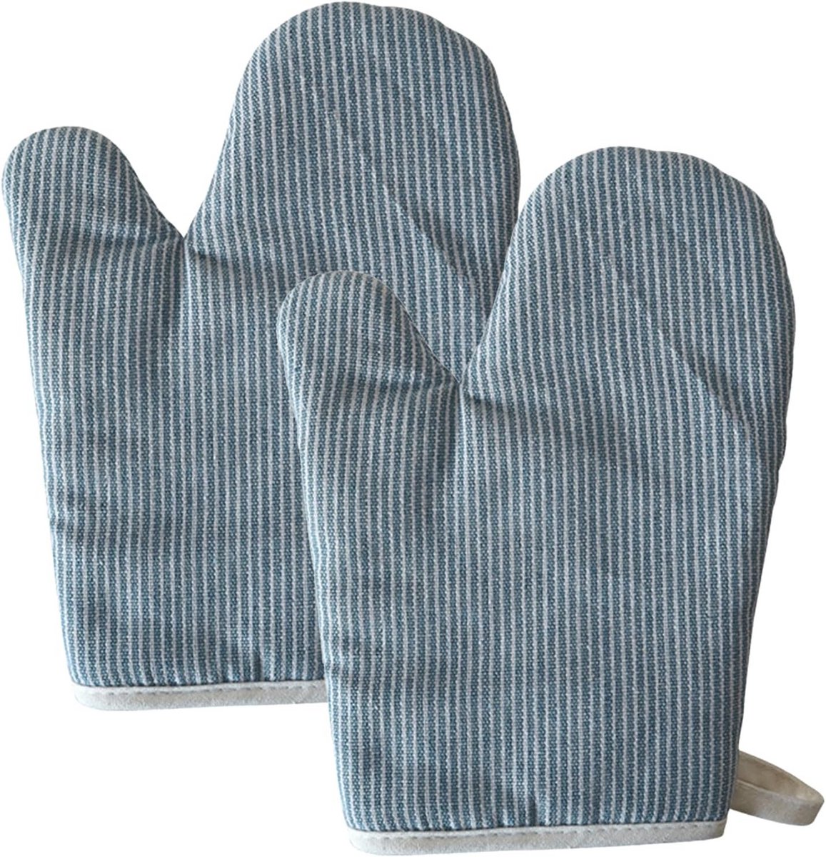 Hittebestendige Ovenwanten (1 Paar) - Dikke, Duurzame Keukenhandschoenen voor Koken & Bakken - Lichtblauw 19x26 cm