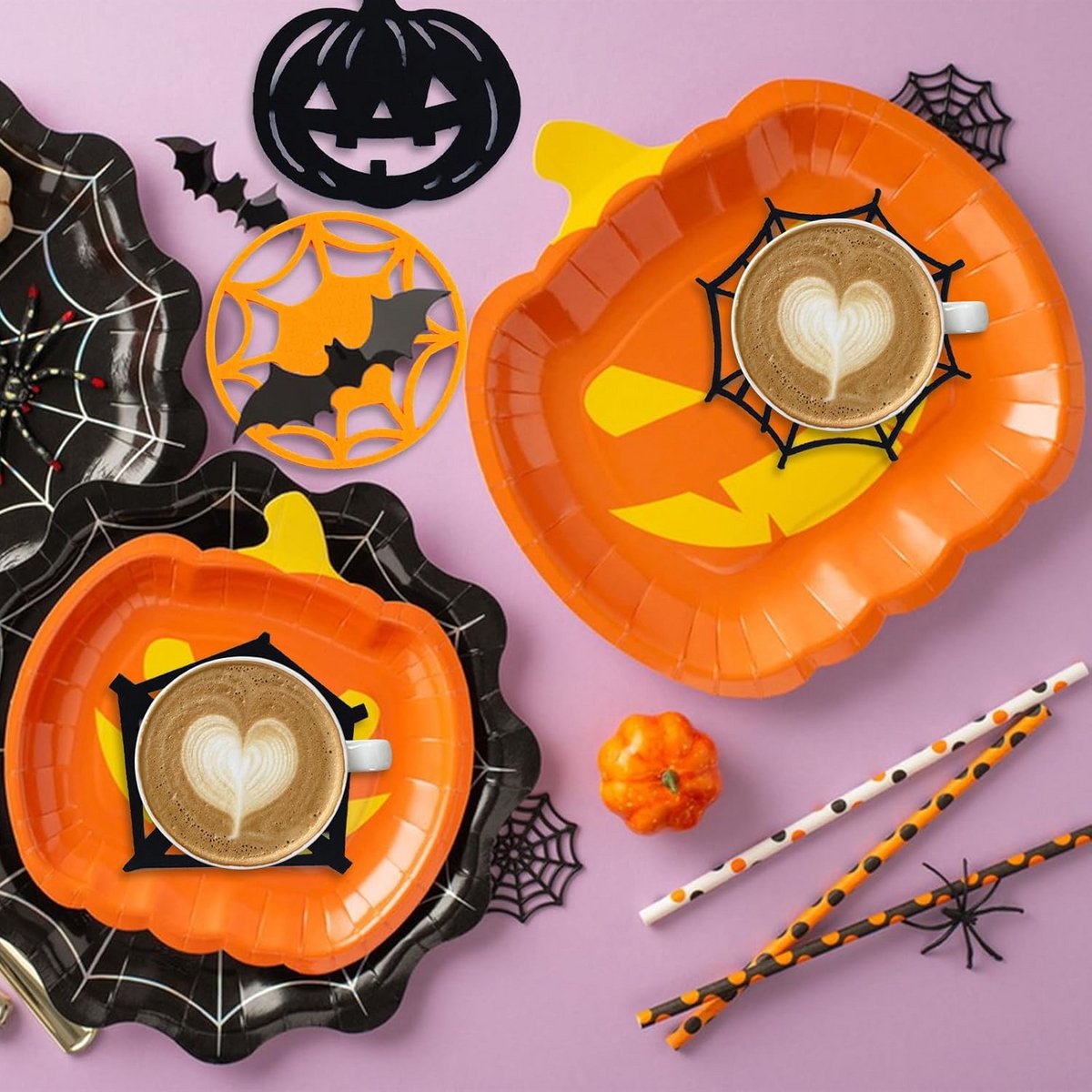 20x Halloween Onderzetters – Herbruikbaar Vilt, Waterabsorberend voor Tafeldecoratie