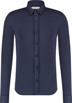 Purewhite - Heren Slim Fit Essential Overhemd - Blauw - Maat S