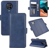 Voor Xiaomi Redmi K30 Pro Dual-side magnetische gesp horizontale flip lederen tas met houder & kaartsleuven & portemonnee (donkerblauw)