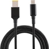Big Square Male naar USB-C / Type-C Male Nylon Weave Power Charge Kabel voor Lenovo, Kabellengte: 1,7 m