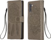 Voor Galaxy Note 10 Dream Catcher afdrukken Horizontale flip lederen tas met houder & kaartsleuven & portemonnee & lanyard (grijs)