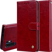 Business Style Oil Wax Texture Horizontal Flip Leather Case voor Huawei P30 Pro, met houder & kaartsleuven & portemonnee (rood)