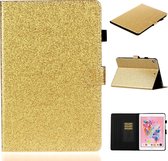 Voor iPad 10.2 / 10.5 vernis glitterpoeder horizontale flip lederen tas met houder en kaartsleuf (goud)