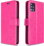 Voor Galaxy A51 Crazy Horse Texture Horizontaal Flip Leren Case met Houder & Kaartsleuven & Portemonnee & Fotolijst (Rose)