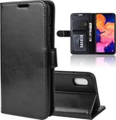 R64 Texture Single Fold Horizontaal Flip Leren Case voor Galaxy A10E, met houder & kaartsleuven & portemonnee (zwart)