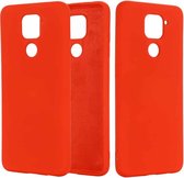Voor Geschikt voor Xiaomi Redmi Note 9 / Redmi 10X 4G Pure Color Liquid Silicone Shockproof Full Coverage Case (Rood)