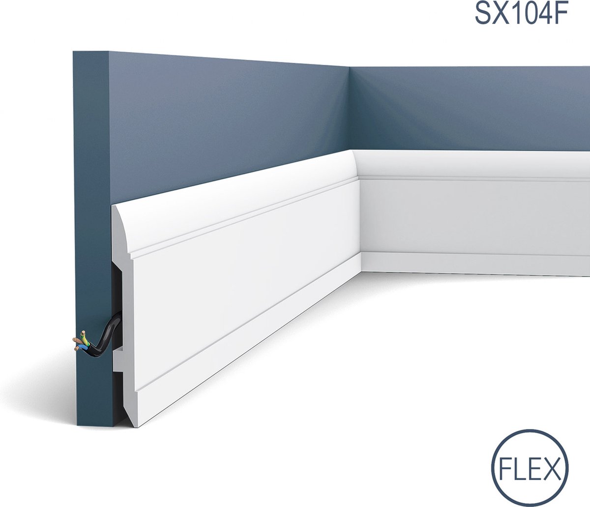 Plinte Orac Decor SX104F LUXXUS Sierlijst Lijstwerk modern design wit 2m