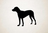 Silhouette hond - Tyrolean Hound - Tiroler windhond - M - 60x75cm - Zwart - wanddecoratie