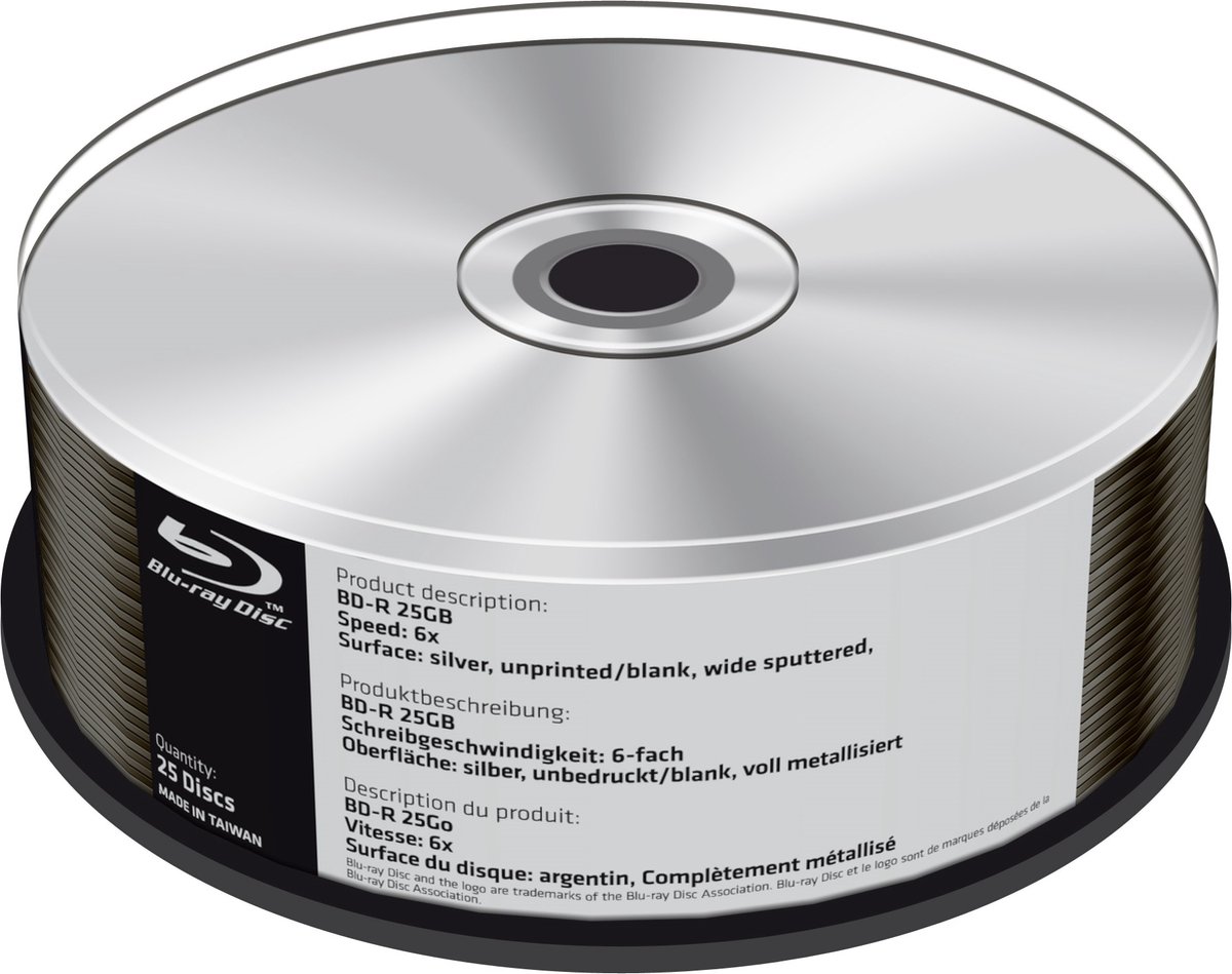MediaRange MR513 Lees/schrijf blu-ray disc BD-R 25 GB 25 stuk(s)