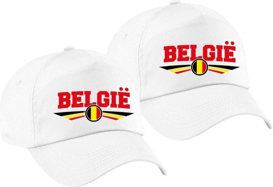 2x pièces Belgique pays drapeau thème casquette blanc adultes - casquette  de baseball... | bol.