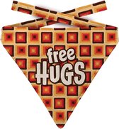 Plenty Gifts Hondenhalsdoek Free Hugs Polyester Oranje Maat L
