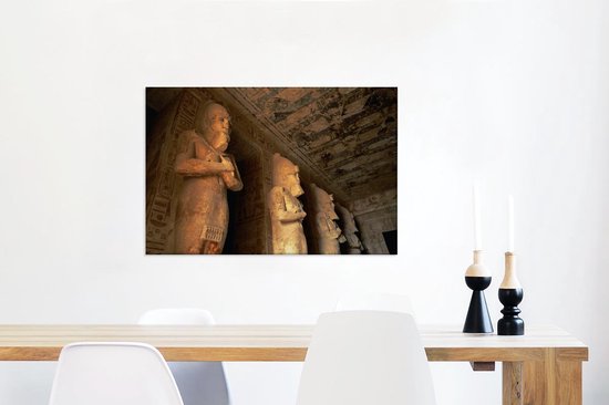Canvas Schilderij Binnenkant van de Tempel Aboe Simbel in Egypte - 90x60 cm - Wanddecoratie - OneMillionCanvasses