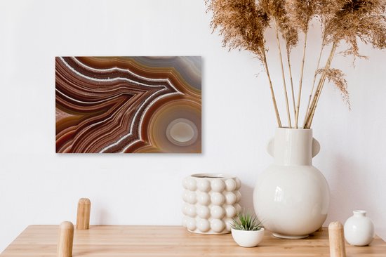 Peintures sur toile - Gros plan d'une agate en couches - 30x20 cm - Décoration murale