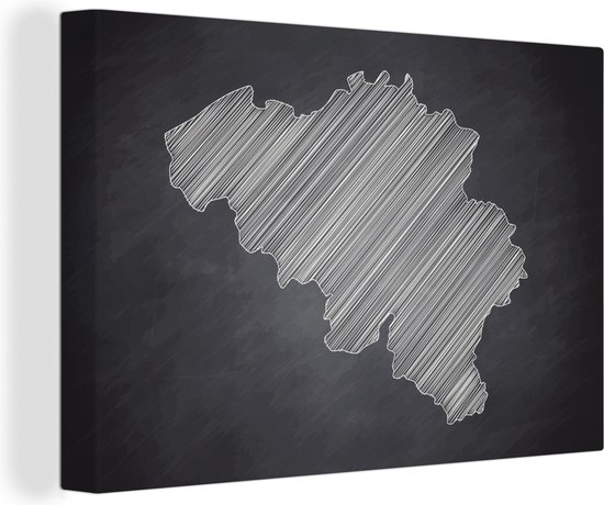 Illustration Zwart de la België sur un tableau 60x40 cm - Tirage photo sur toile (Décoration murale salon / chambre)