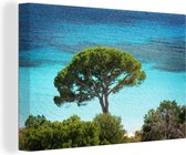Plage celtique de Corse Toile 180x120 cm - Tirage photo sur Toile (Décoration murale salon / chambre) XXL / Groot format!