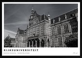 Poster Rijksuniversiteit Groningen - A4 - 21 x 30 cm - Inclusief lijst (Zwart Aluminium)