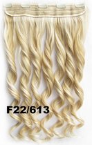 Clip in hairextensions 1 baan wavy blond - F22/613