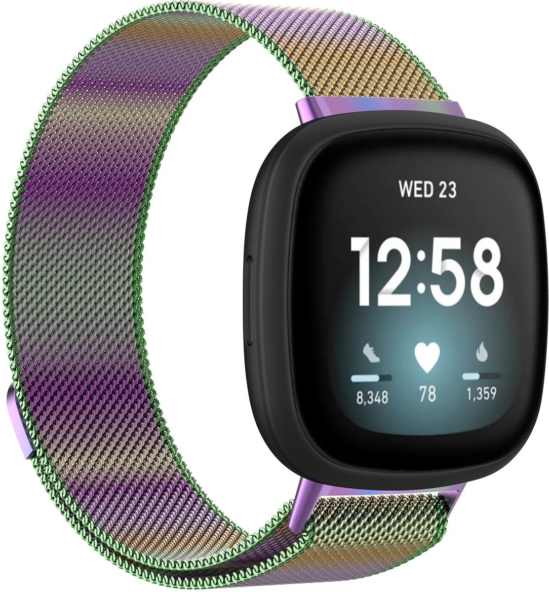123watches milanese band - colorful - SM - Geschikt voor Fitbit Versa 3 & 4 / Sense