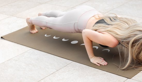 Tapis de yoga écologique collant extra épais lune vert foncé - Lotus | 6 mm | tapis de fitness | tapis de sport | tapis de Pilates