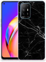 Smartphone hoesje OPPO A94 5G | Reno5 Z Transparant Hoesje Marmer Zwart