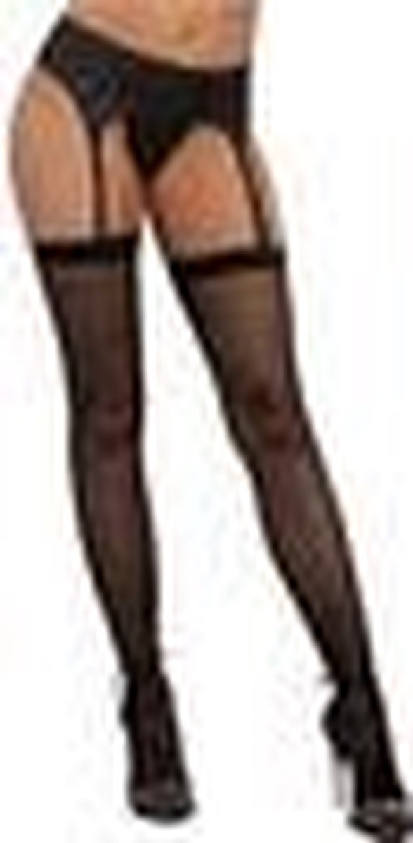 Goedkoopste Dreamgirl (All) Gebreide Visnet Dij Hoge Kousen - One Size black OS