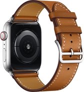 Bandje geschikt voor Apple Watch 42/44MM - Maat L - Horlogebandje - Polsband - Kunstleer - Bruin