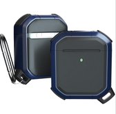 Apple Airpods 1 en 2 Armor Case - TPU - Sleutelhanger - Hardcase - Apple Airpods - Blauw