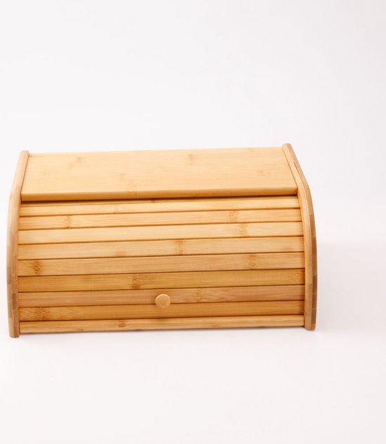 Decopatent® avec volet roulant - Boîte à pain en bois de Bamboe avec couvercle coulissant - Boîte à pain - Conservez le pain et gardez-le au frais
