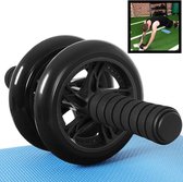 Decopatent® Ab Wheel - AB Roller wiel voor buikspieren - Trainingswiel - Incusief fitness Mat - Buikspier trainer - Wiel - Zwart