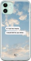 Hoesje geschikt voor iPhone 11 - Love quote - Soft Case - TPU - Tekst - Blauw - ELLECHIQ