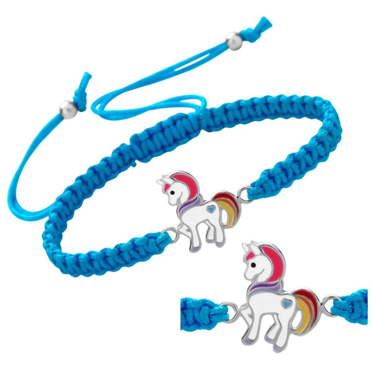 Eenhoorn armband - meisjes armband - zilveren bedel - 14 cm